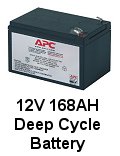 12V 168AH Deep Cycle Battery.