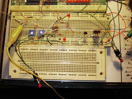 The new charge controller circuit breadboarded.