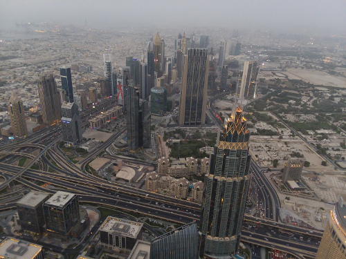 Dubai from the top of the Burj Khalifa.