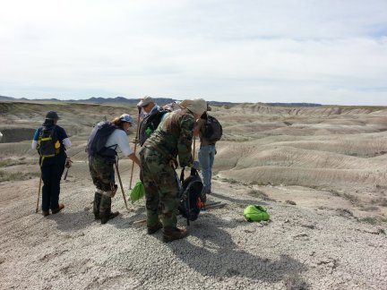 Arriving at the edge of the badlands.