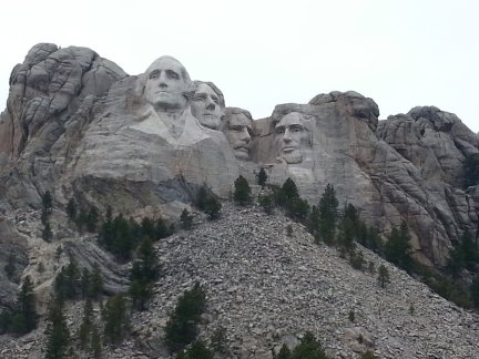A view of Mt. Rushmore from the main viewing platform.