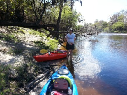 Our beached kayaks.