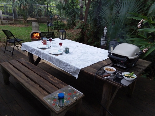 Date night on the back deck.