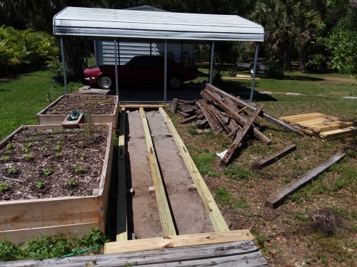 The old walkway had been demolished.