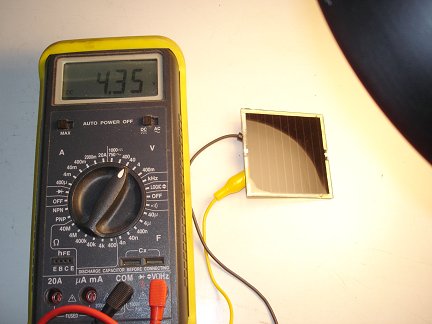 testing one of the solar cells