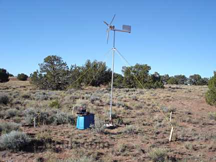 The fully assembled wind turbine