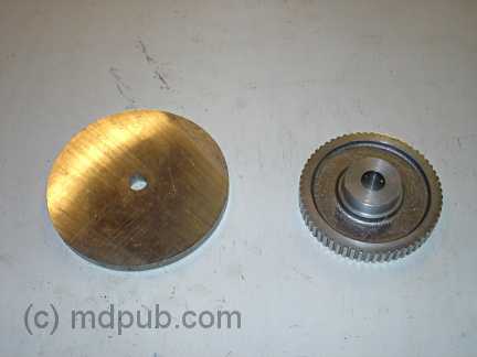 A pully and a disk used to make a hub