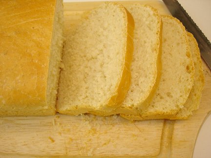 Close-up of the sliced bread