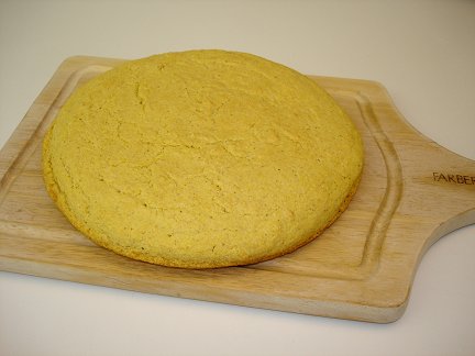 a round of home-made corn-bread