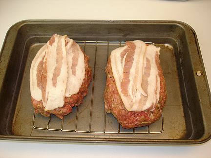 two meatloaves ready to go into the oven
