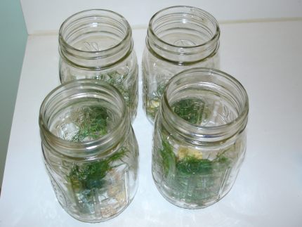 Prepping the jars.