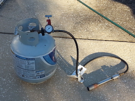 The propane burner for the foundry.