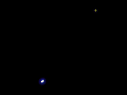 A photo of the conjunction of Venus and Jupiter.