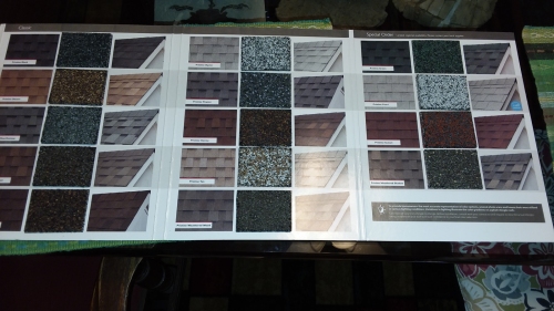 A shingle sample book.