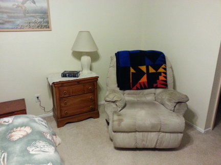 The sitting area in the master bedroom.