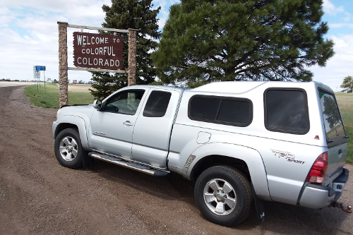 My Toyota Tacoma at the Colorado border.