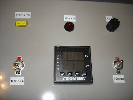 The front panel of the kiln controller.
