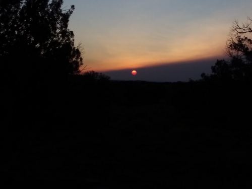 A blood-red Arizona sunrise.