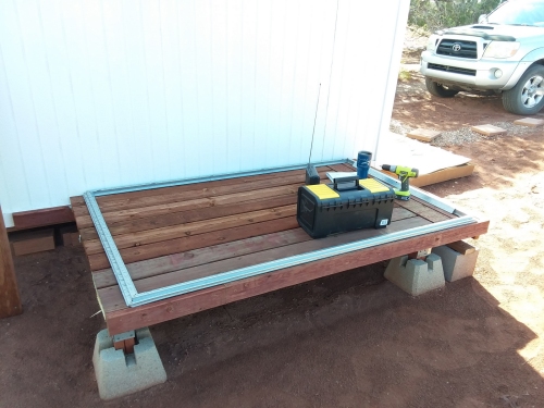 Starting construction of the shower room.