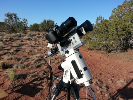 The camera rig on the telescope mount.