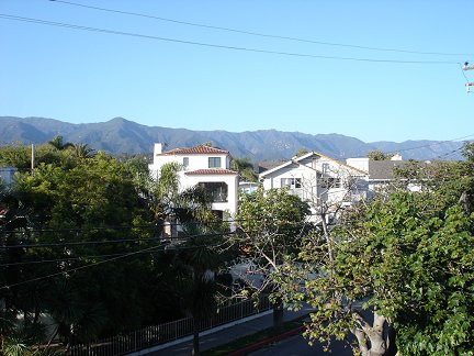 The view from the balcony of my hotel in Santa Barbara.