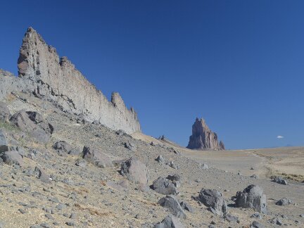 The big dike south of Ship Rock.