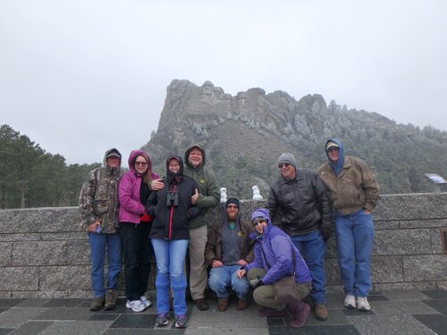 A snowy trip to Mt. Rushmore.