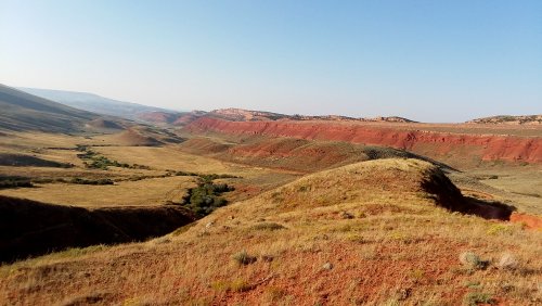 Driving through Red Canyon.