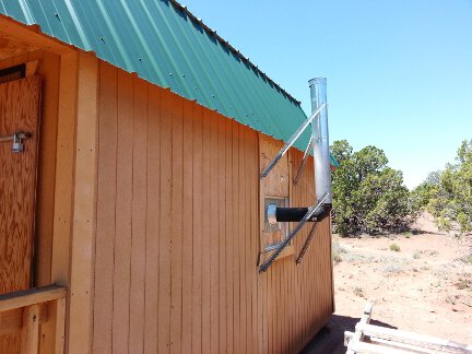 The chimney of the cabin.