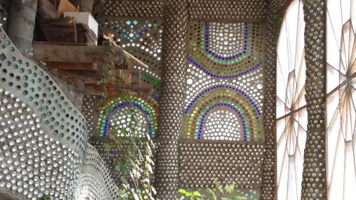 An Earthship under construction.