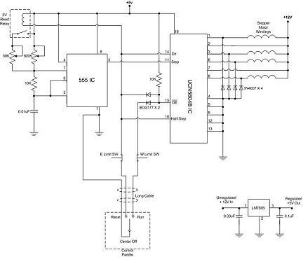 The schematic for the electronics that drive the platform.