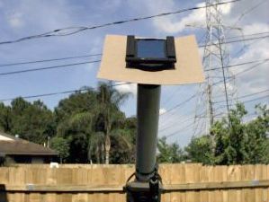 Close-up of the solar filter and sun shade