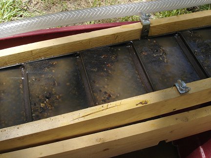 My home-built recirculating sluice processing Arizona paydirt