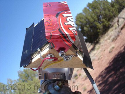 The first occulting bar made from metal from a soda can.