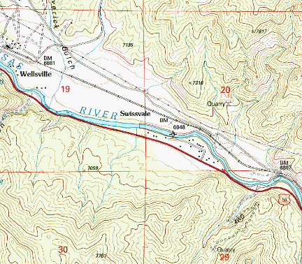 A map of Swissvale, Colorado