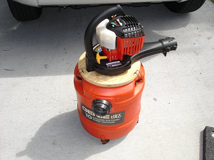 My home-built gas-powered vacuum cleaner for use in gold prospecting