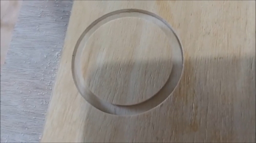 A close-up of a perfectly cut circle.