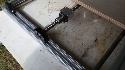 Positioning the x axis ball screw.