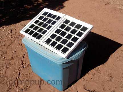 A home-made folding 15 Watt solar panel