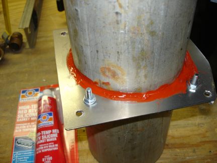 Sealing the gap between the flange and the flame tube.