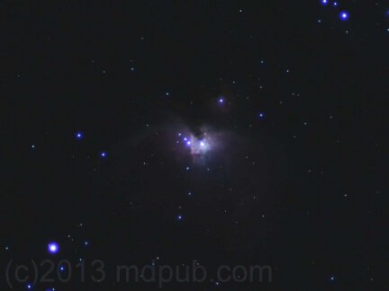 A photo of the Orion Nebula.