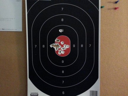 21 rounds through the target from my 9mm Springfield XDS.