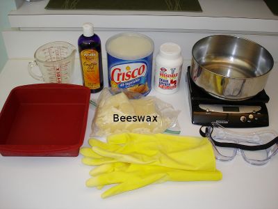 Everything needed to make soap