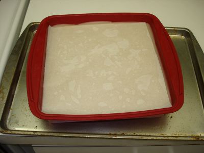 Put partchment paper over the top of the soap