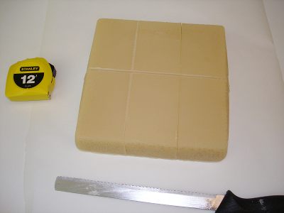 Slicing the soap into bars