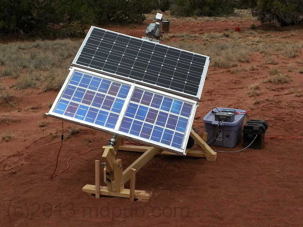 My home-built solar panel sun tracking platform.