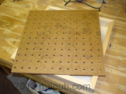 A piece of pegboard.